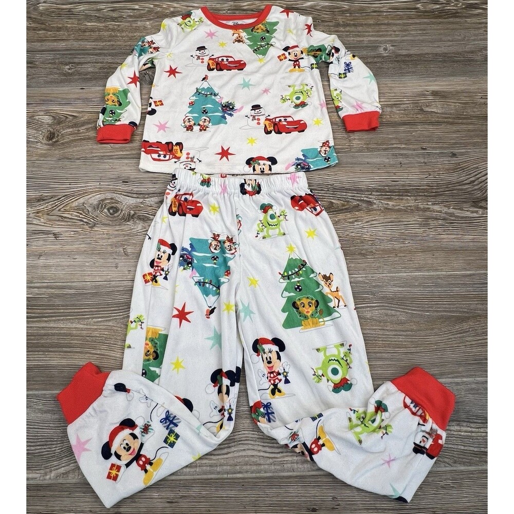 Disney Pixar 2 Piece Fleece Pajamas Youth Girls XS 4/5 Micky & Minnie MORE!